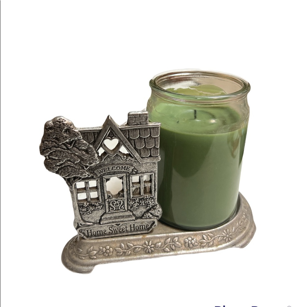 Carson 2001 Welcome Home Sweet Home Pewter Candle Holder